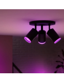 Foco inteligente 3 luces negro Fugato detalle producto| LeonLeds