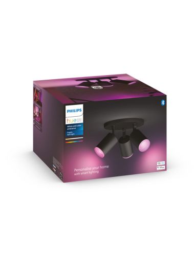 Spot intelligent 3 lumières noir Fugato photo d'ambiance | LéonLeds