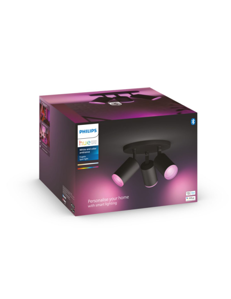 Foco inteligente 3 luces negro Fugato foto ambiente| LeonLeds