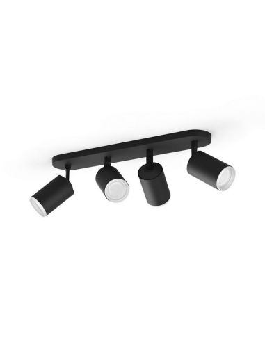 Foco inteligente 4 luces negro Fugato detalle producto| LeonLeds