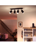Foco inteligente 4 luces negro Fugato foto ambiente| LeonLeds