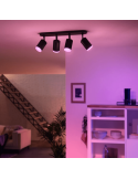 Foco inteligente 4 luces negro Fugato luz encendida| LeonLeds