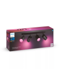 Foco inteligente 4 luces negro Fugato caja producto| LeonLeds