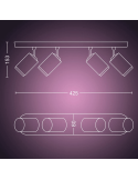 Foco inteligente 4 luces negro Fugato medidas producto| LeonLeds