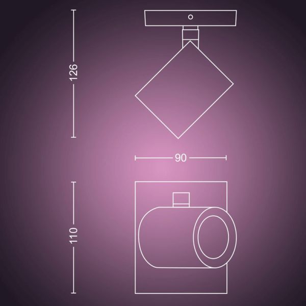 Spot intelligent 1 lumière Argenta mesures du produit | LéonLeds