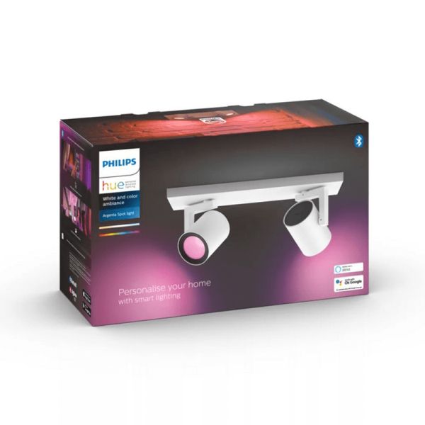 Foco inteligente 2 luz Argenta caja producto| LeonLeds