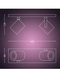 Foco inteligente 2 luz Argenta medidas producto| LeonLeds