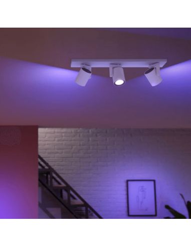 Foco inteligente de 3 luces Argenta blanco 5.7W GU10 2000-6500K RGB HueWhite and Color Ambiance ambiente