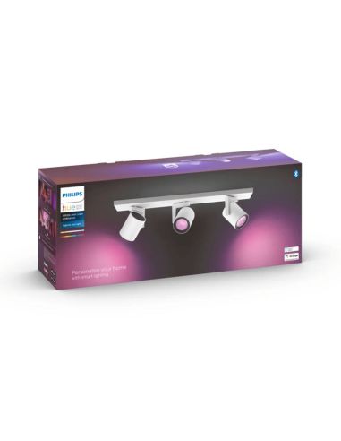 Spot intelligent à 3 lumières Argenta blanc 5,7W GU10 2000-6500K RGB HueWhite et coffret Color Ambiance