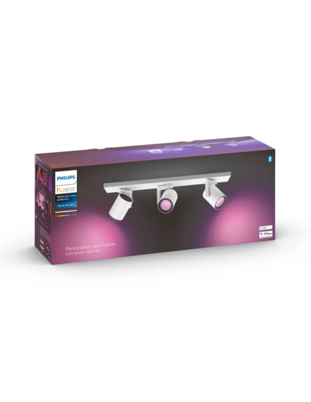 Refletor inteligente com 3 luzes Argenta branco 5,7W GU10 2000-6500K RGB HueWhite e caixa Color Ambiance