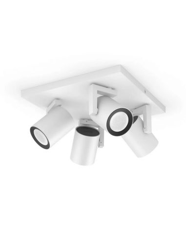 Spot intelligent avec 4 lumières blanches Argenta 5,7W GU10 2000-6500K RGB HueWhite et détail Color Ambiance