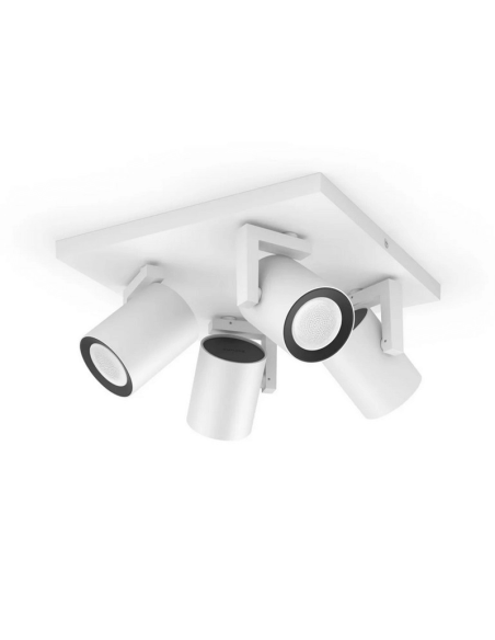 Spot intelligent avec 4 lumières blanches Argenta 5,7W GU10 2000-6500K RGB HueWhite et détail Color Ambiance