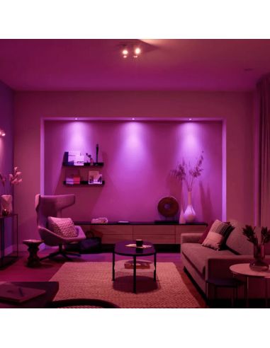 Foco inteligente de 4 luces blanco Argenta 5.7W GU10 2000-6500K RGB HueWhite and Color Ambiance ambiente