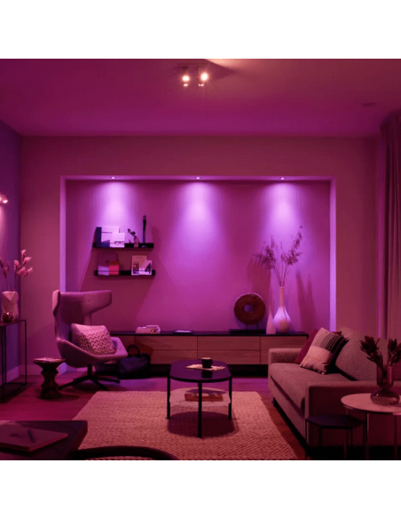 Foco inteligente de 4 luces blanco Argenta 5.7W GU10 2000-6500K RGB HueWhite and Color Ambiance ambiente