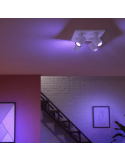 Spot intelligent avec 4 lumières Argenta blanches 5,7W GU10 2000-6500K RGB HueWhite et plafond d'ambiance Color Ambiance