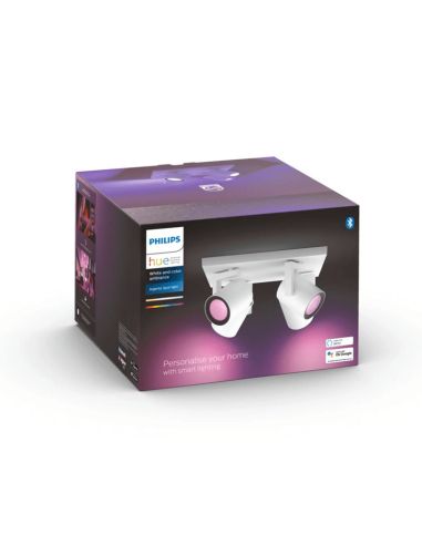 Spot intelligent avec 4 lumières blanches Argenta 5,7W GU10 2000-6500K RGB HueWhite et Color Ambiance Box