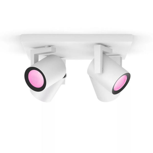 Foco inteligente de 4 luces blanco Argenta 5.7W GU10 2000-6500K RGB HueWhite and Color Ambiance