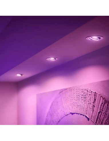 Spot LED intelligent rond Philips Hue Centura blanc rose clair