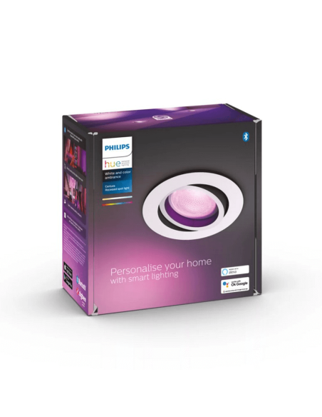 Foco LED inteligente redondo Philips Hue Centura blanco caja producto