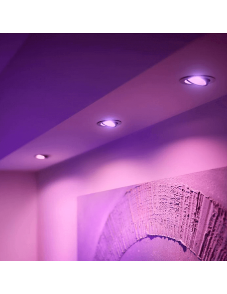 Foco LED inteligente redondo aluminio Philips Hue Centura luz rosa