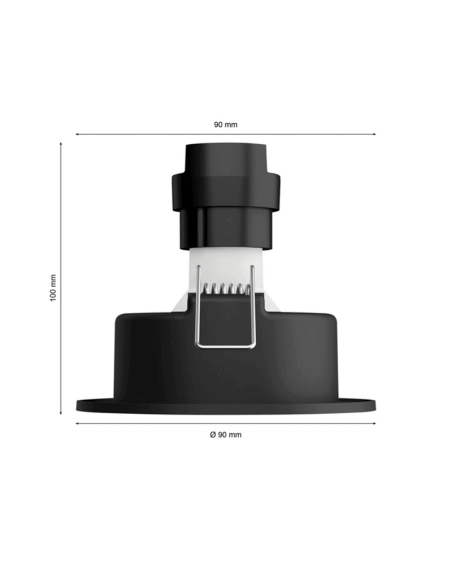 Foco LED inteligente redondo aluminio Philips Hue Centura medidas producto