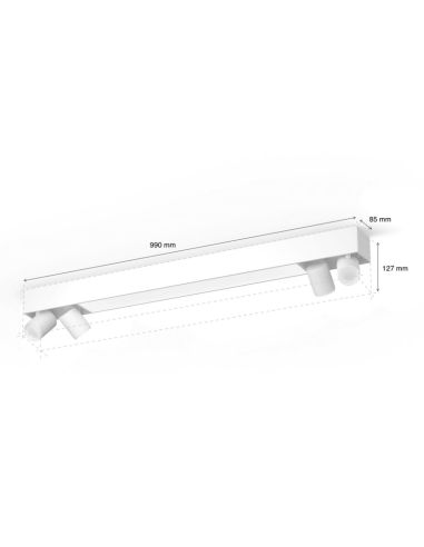 Plafón techo LED inteligente Philips Hue Centris negro dimensiones producto