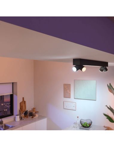 Plafón techo LED inteligente Philips Hue Centris negro detalle producto
