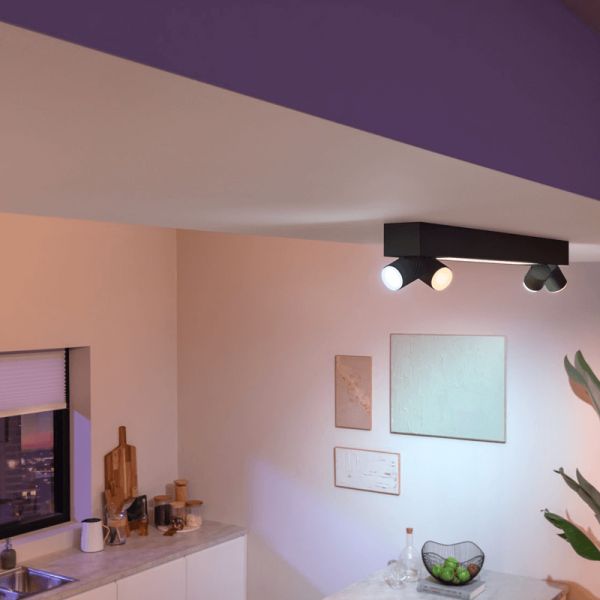 Plafón techo LED inteligente Philips Hue Centris negro detalle producto