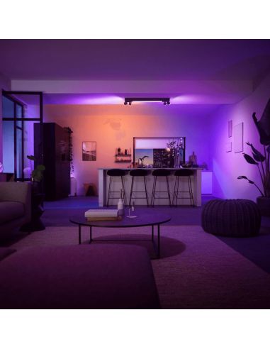 Plafón techo LED inteligente Philips Hue Centris negro luz rosa
