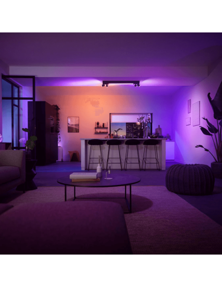 Plafón techo LED inteligente Philips Hue Centris negro luz rosa