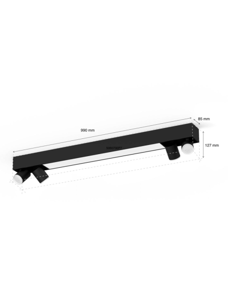 Plafón techo LED inteligente Philips Hue Centris negro medidas producto