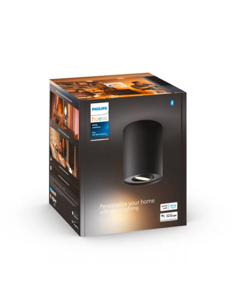Foco LED individual Pillar negro caja producto