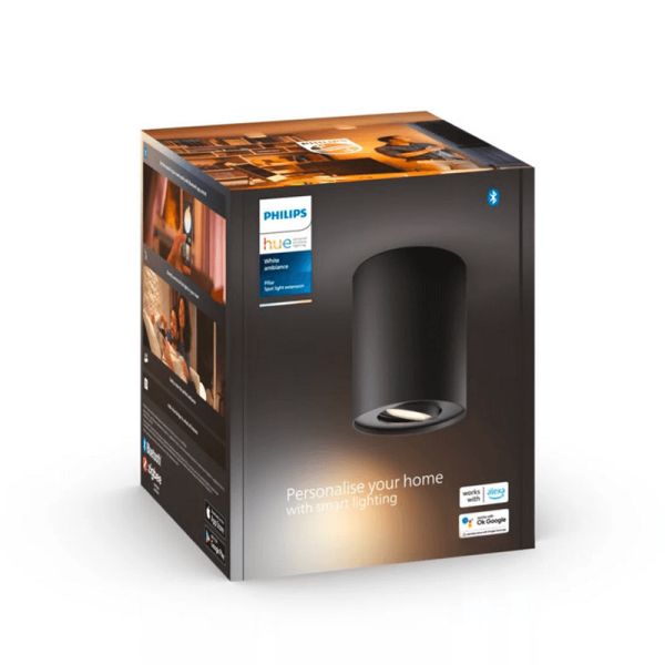 Foco LED individual Pillar negro caja producto