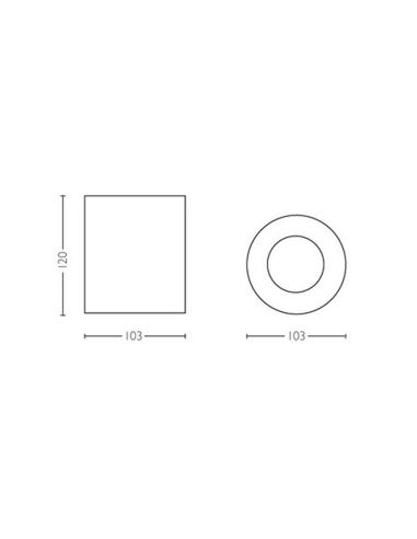 Foco LED individual Pillar negro medidas producto