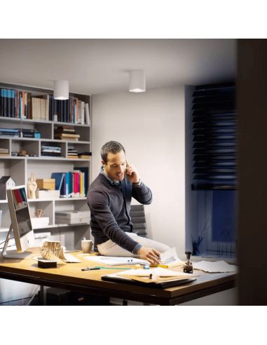 Spot LED intelligent simple Pillar White Hue White Lumière blanche dans un bureau