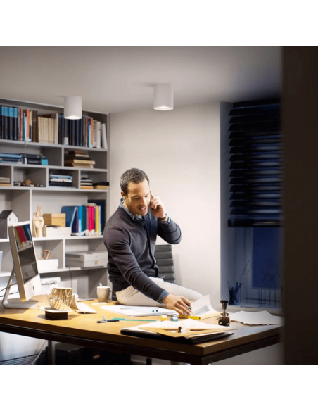 Spot LED intelligent simple Pillar White Hue White Lumière blanche dans un bureau