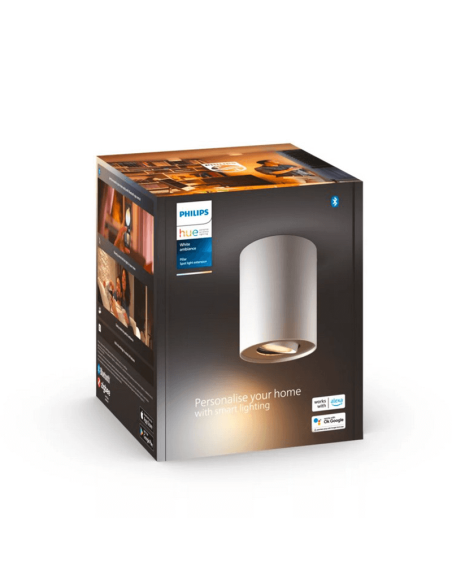 Foco LED individual inteligente Pillar blanco Hue White caja producto