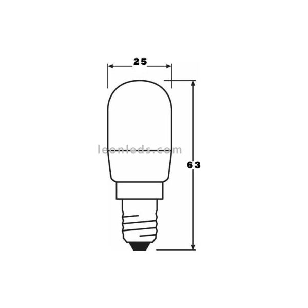 Osram Parathom T26 2,3W 827 Cálida Sustitución 20W Bombilla LED Osram Parathom LED  para nevera | LeonLeds Iluminación