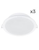 Pack de 3 Downlight LED empotrable MESON 5,5W Ø 90 mm 4000K, blanco