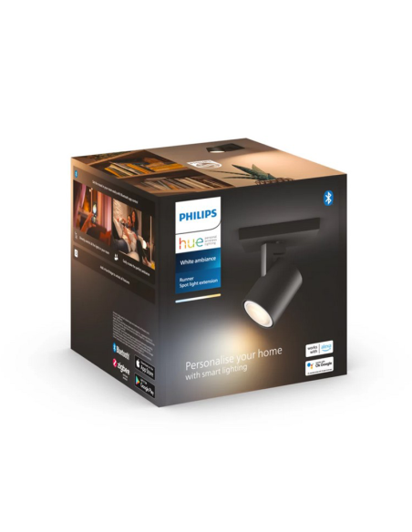 Foco LED individual inteligente Runner negro White Ambiance caja producto