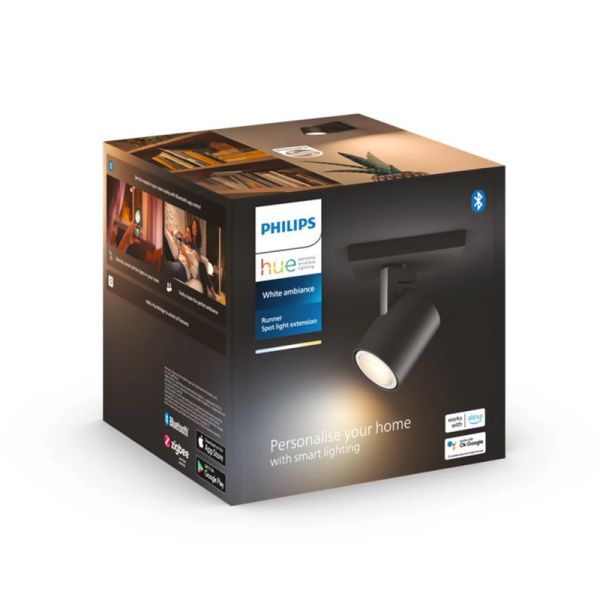 Foco LED individual inteligente Runner negro White Ambiance caja producto