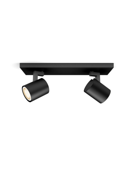 Foco LED 2 luces Runner negro 2x5W  | LeonLeds
