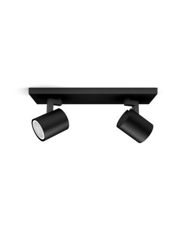 Foco LED 2 luces Runner negro 2x5W detalles producto