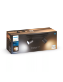 Refletor LED 2 luzes Runner preto 2x5W caixa de produto