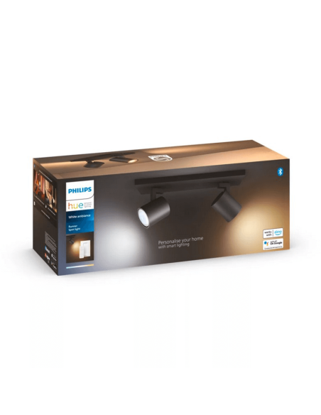 Foco LED 2 luces Runner negro 2x5W caja producto