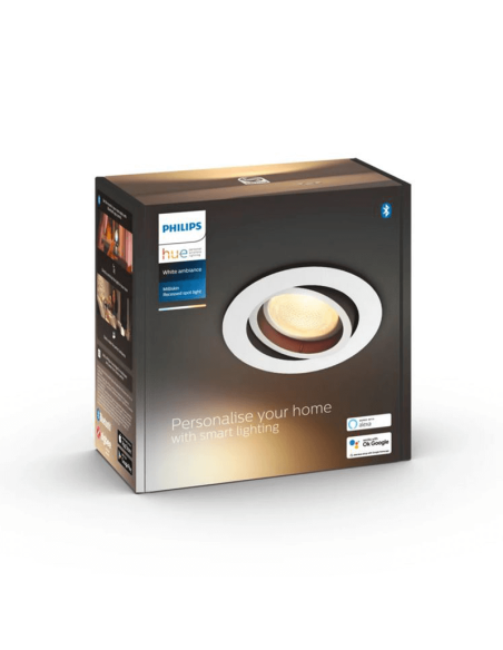 Refletor LED redondo embutido branco Milliskin Caixa de produto Philips Hue
