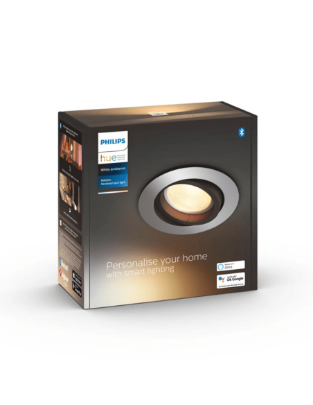 Foco LED empotrable redondo Milliskin aluminio Philips Hue caja producto