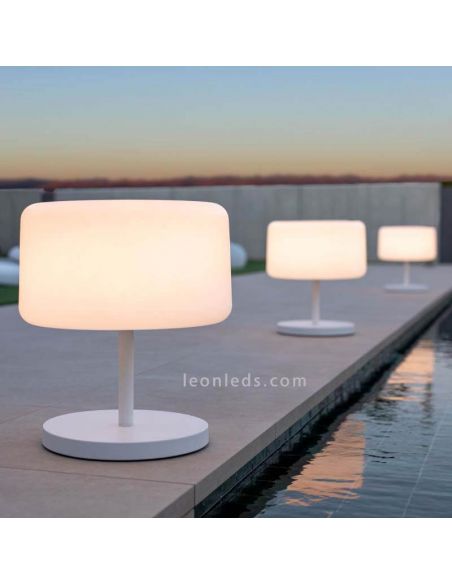 Lampadaire solaire orientable Chloe Plant pour environnements extérieurs, couleur Bois New Garden | Éclairage LéonLeds