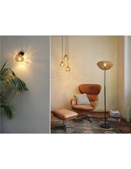 Candeeiro suspenso com riscas de papel PAPER DROP WALL, original e sustentável 1XE27