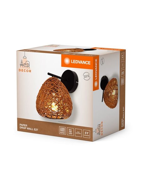 Candeeiro suspenso com riscas de papel PAPER DROP WALL, original e sustentável 1XE27